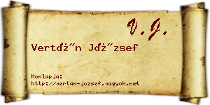 Vertán József névjegykártya